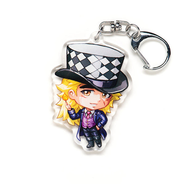 Buy JoJo's Bizarre Adventure acrylic keychain featuring iconic characters like Jotaro, Dio, and Star Platinum. This premium 4-inch keychain with a 2.4-inch anime figure offers vibrant, scratch-resistant colors and a glitter epoxy coating. Ideal for keychains, backpacks, lanyards, and Ita bags. A limited edition design perfect for JoJo's Bizarre Adventure fans, otaku, and anime collectors. Includes a durable silver D-clasp for long-lasting use. Perfect anime gift for JoJo enthusiasts