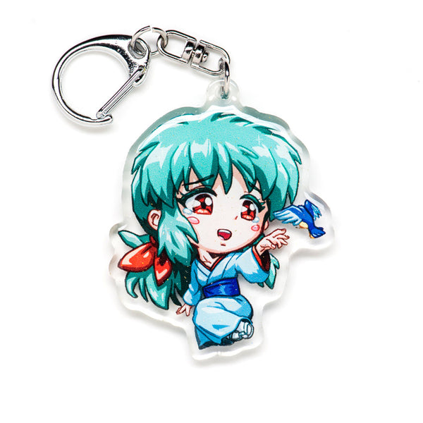 Classic Yu Yu Hakusho acrylic keychain featuring double-sided designs of Yusuke, Kurama, Hiei, Kuwabara, and Botan. Bold, vibrant, scratch-resistant colors with a glitter epoxy coating for an eye-catching look. Perfect for accessorizing backpacks, lanyards, and Ita bags. Durable silver D-clasp ensures long-lasting quality. A must-have collectible and the perfect gift for Yu Yu Hakusho fans and anime lovers!