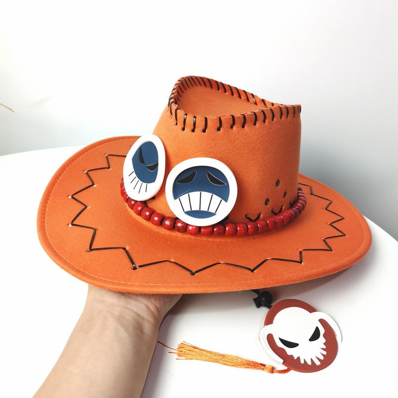 One Piece Portgaz D. Ace Cosplay Costume Set with Ace Cowboy Hat Halloween  Costume for Man 