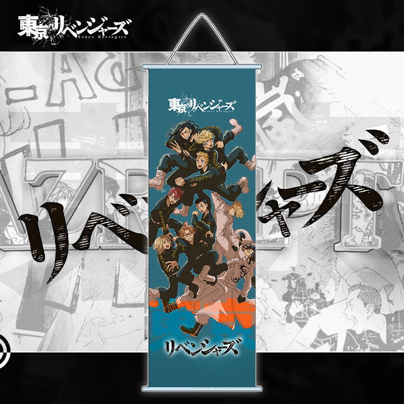 Tokyo Revengers Anime Wall Scroll Poster Room Decoration Wall Art Canvas Painting Toman Gang Mikey Draken Baji Kazutora Manjiro Sano