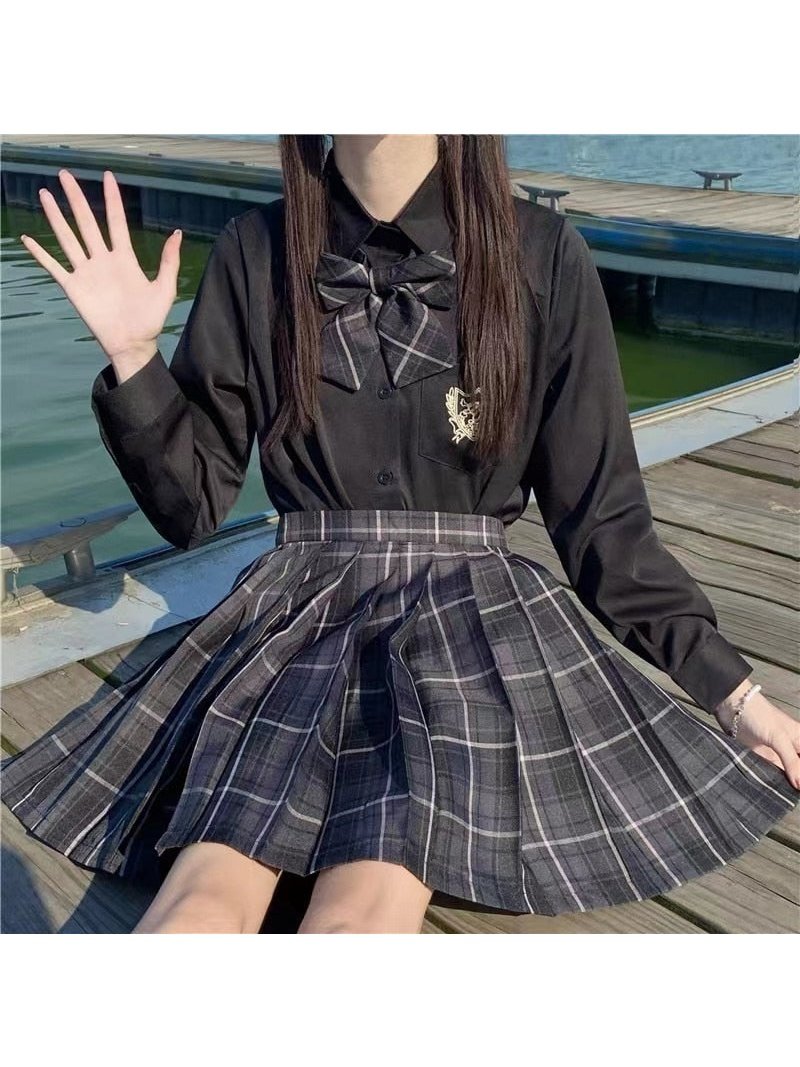 JK  Harajuku Highschool Girl Uniform Skirts Anime Japan Korea Idol Bow tie Necktie Cute Kawaii