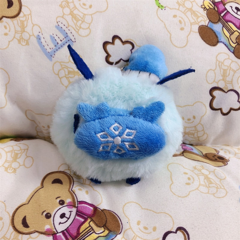 Genshin Impact Hilichurls Plushies Squishy Mochi Omanjuu Plush Keychains Blue